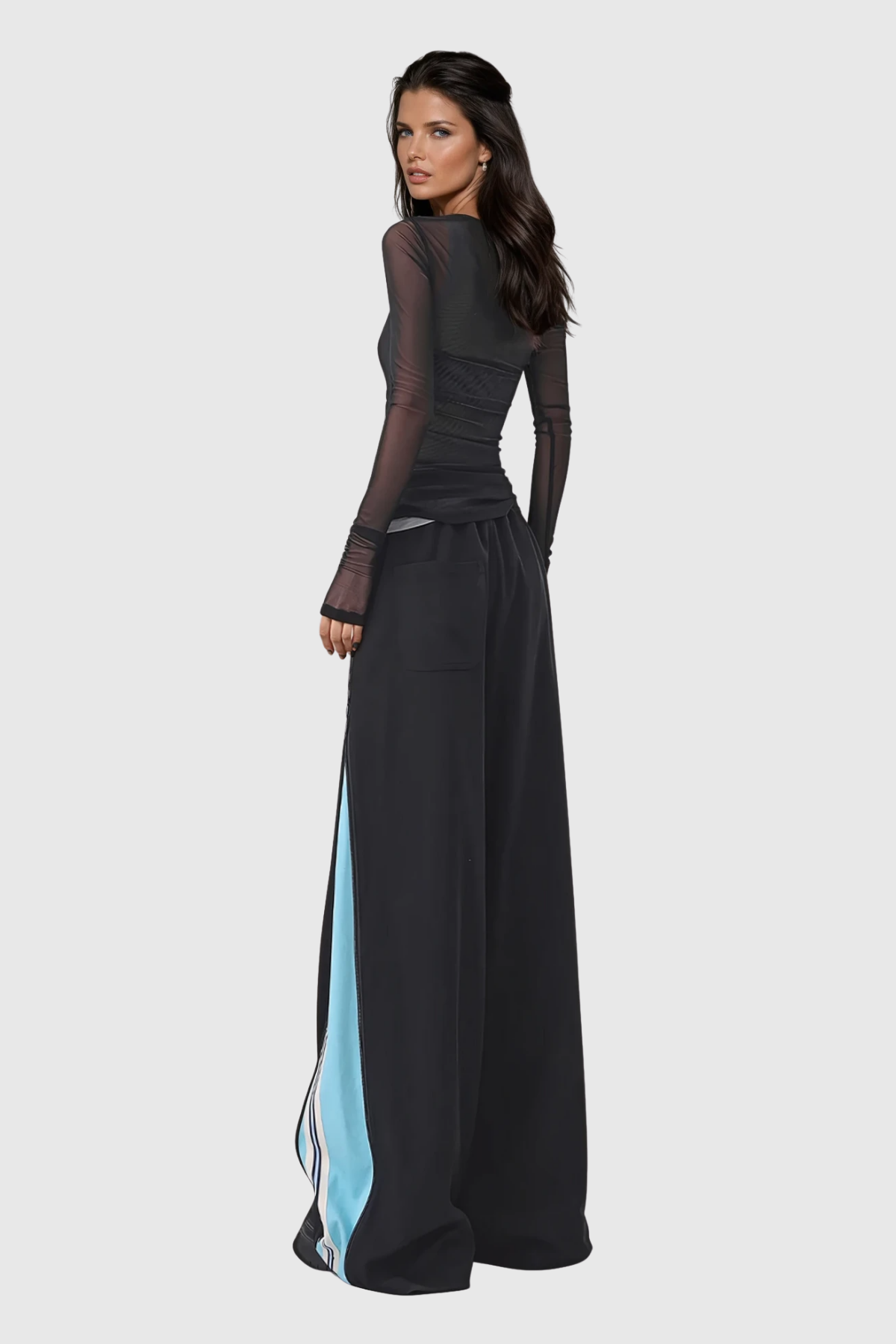 Yoel Deconstruct Stripe Wide Leg Pants