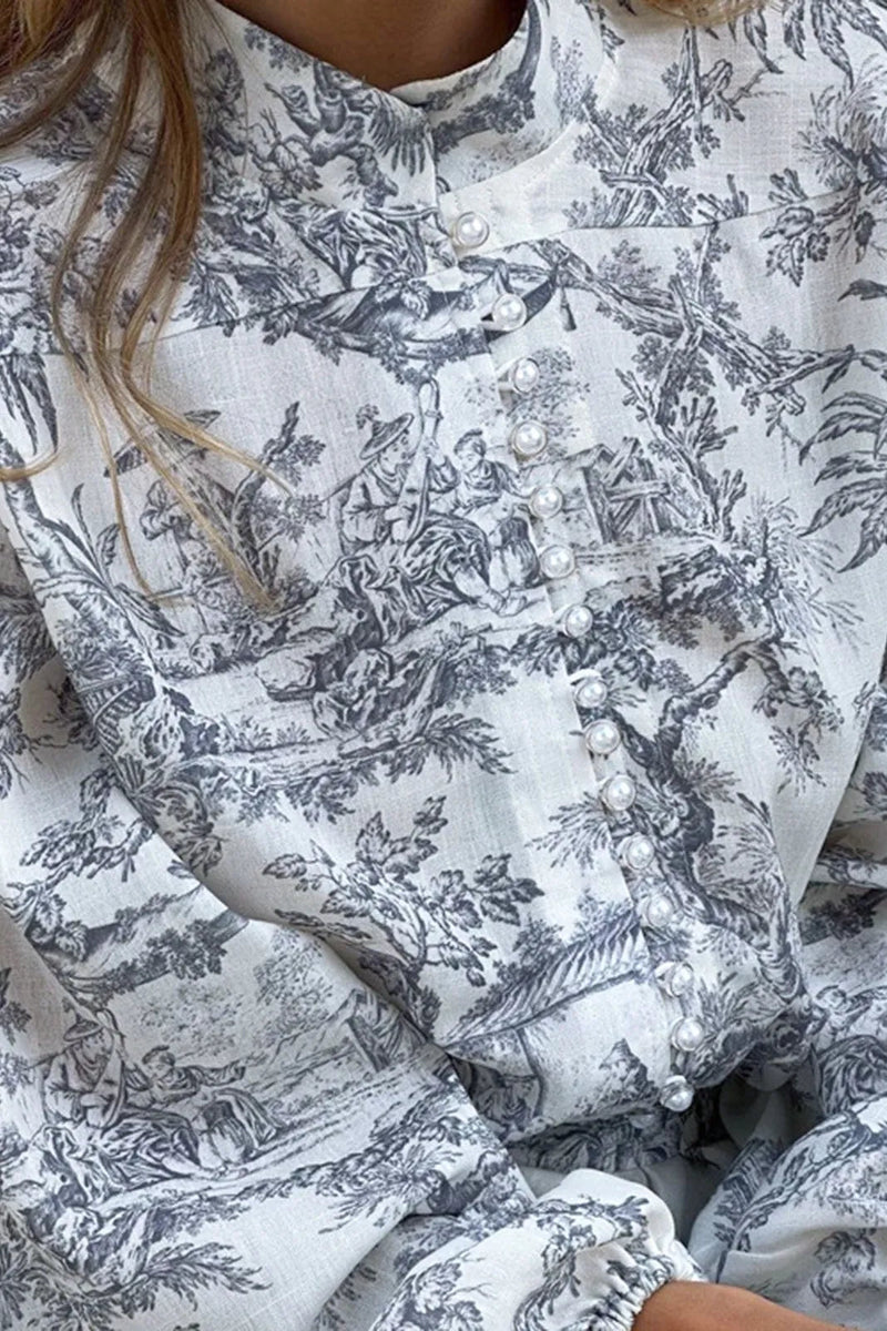Yoli Ink Painting Print Tie Up A-line Mini Dress