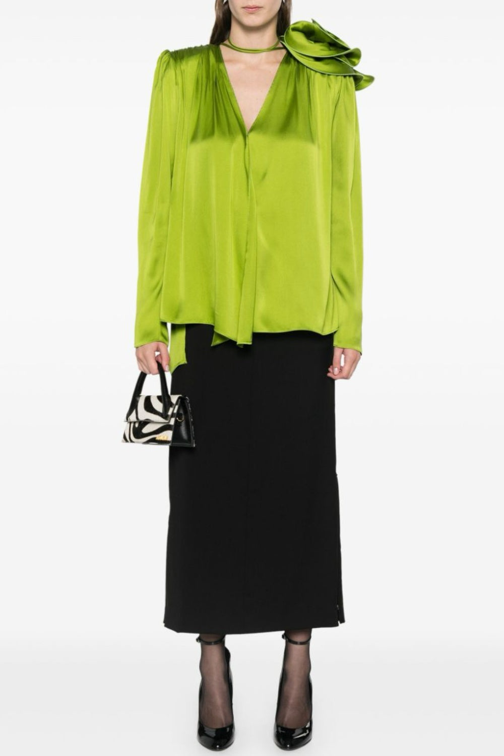 Zahirah Appliqué Silk Blouse