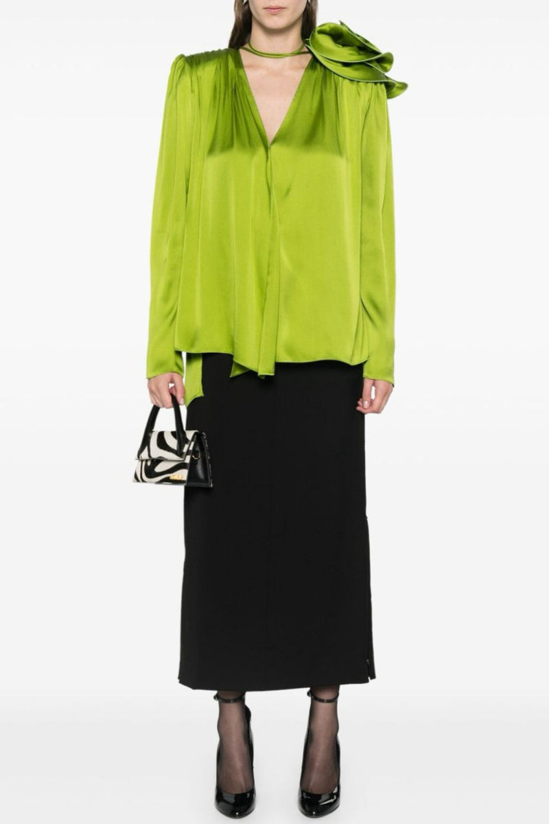 Zahirah Appliqué Silk Blouse