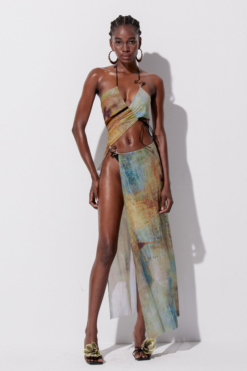 Zane Cutout Asymmetric Maxi Dress