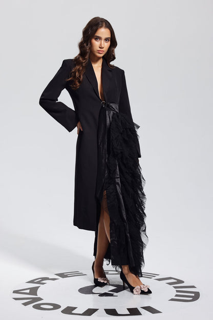 Zayla Mesh Coat in Black