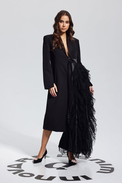 Zayla Mesh Coat in Black