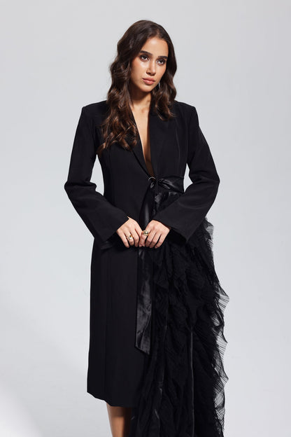 Zayla Mesh Coat in Black