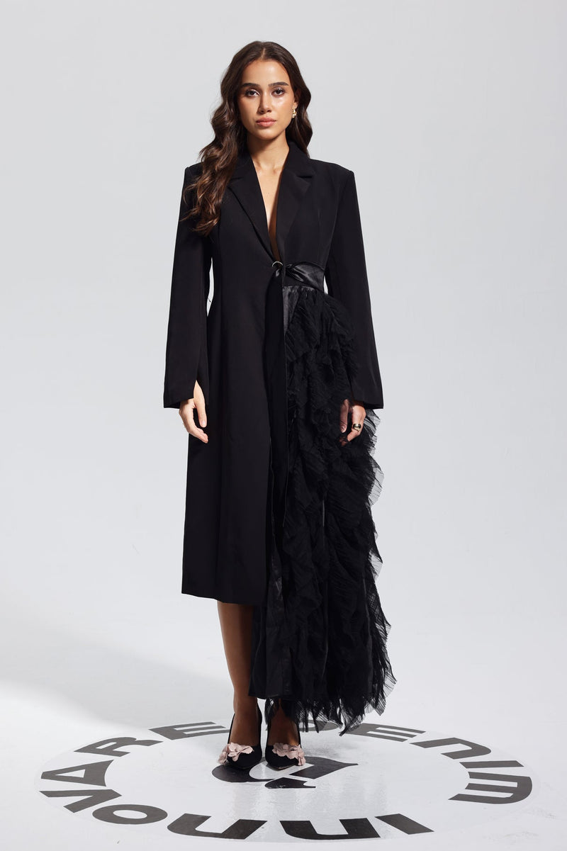 Zayla Mesh Coat in Black