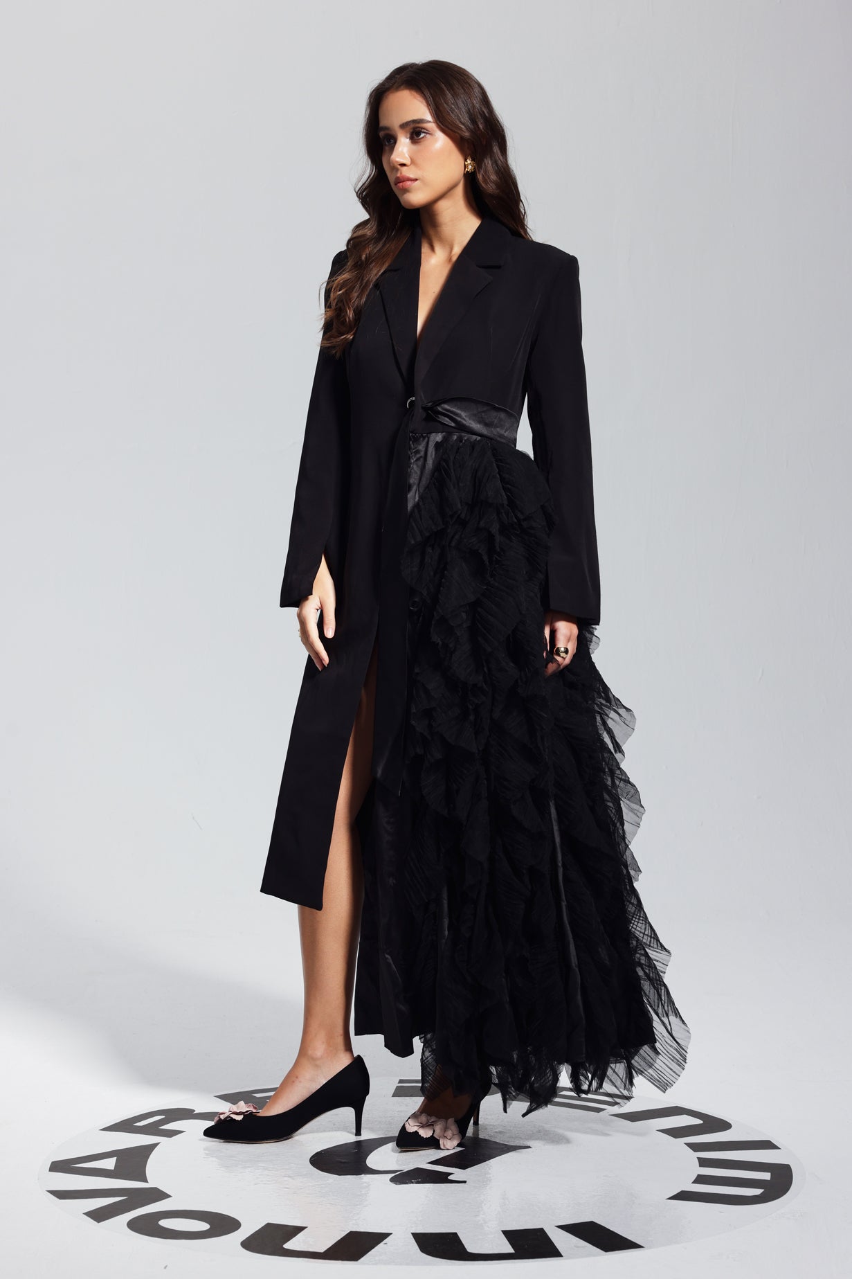 Zayla Mesh Coat in Black