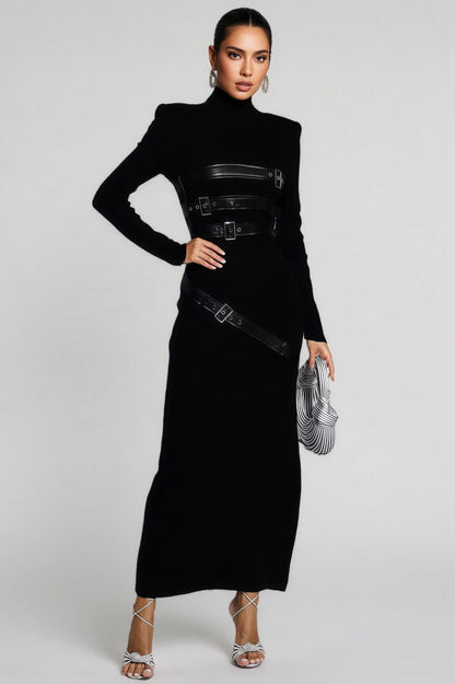 Brock Black Pu Maxi Dress