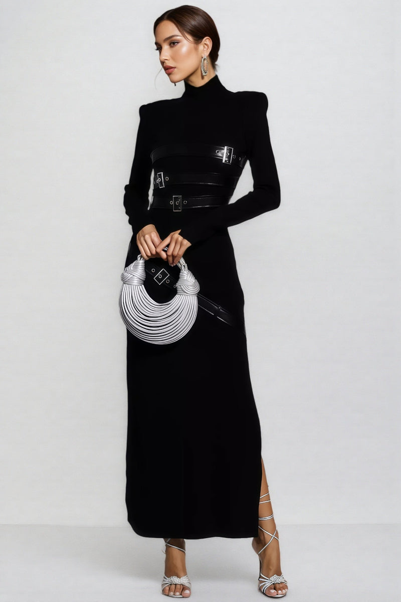 Brock Black Pu Maxi Dress