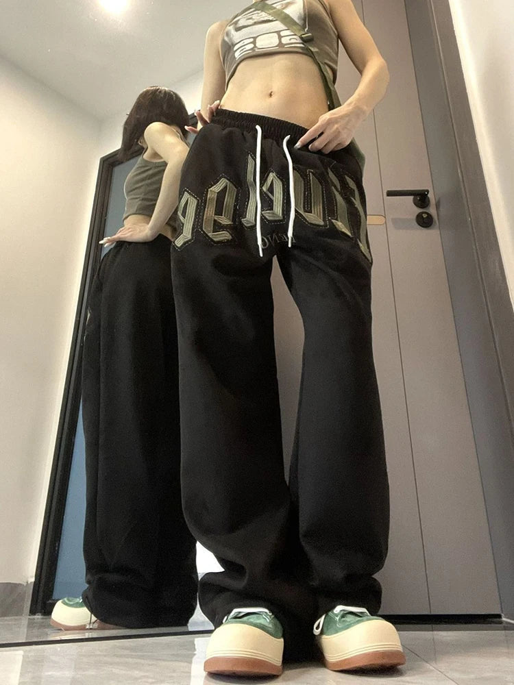 Harmonic Hip Hop Harajuku Style Bf Grey Sweatpants