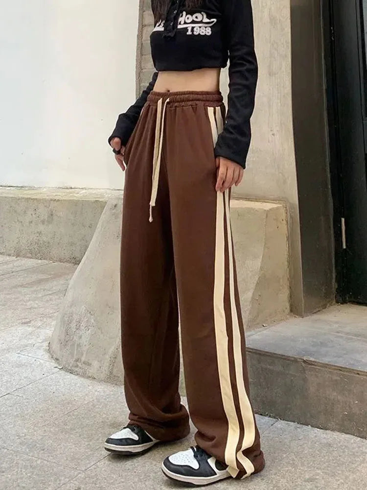 Striped Lace Up Harajuku Bf Style Sweatpants