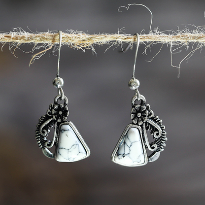 Stone Earrings in Silver