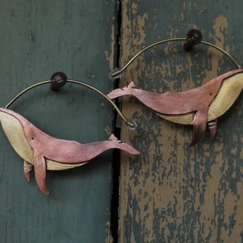 Vintage Whale Hoop Earrings