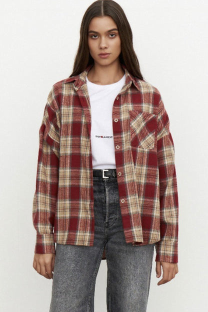 Plaid Relaxed Fit Blouse