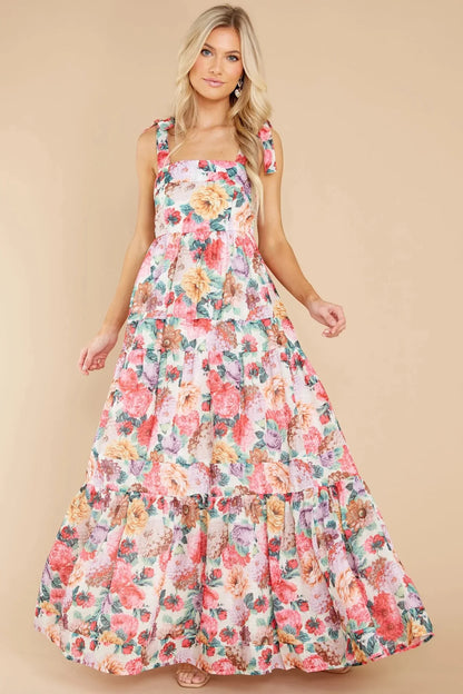Delilah Square Neck Wide Strap Maxi Dress