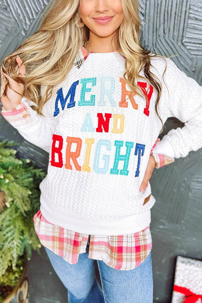 Christmas Letter Print Loose Long-sleeved Sweatshirt