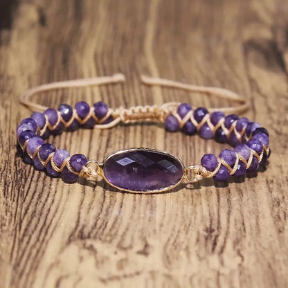 Natural Stone Charm Beaded Bracelet