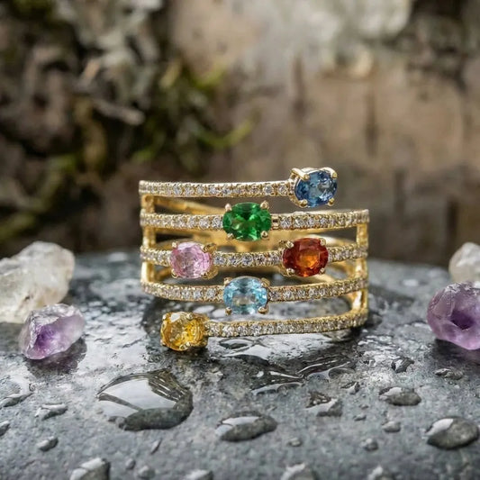 Elegant Multicolor Statement Ring