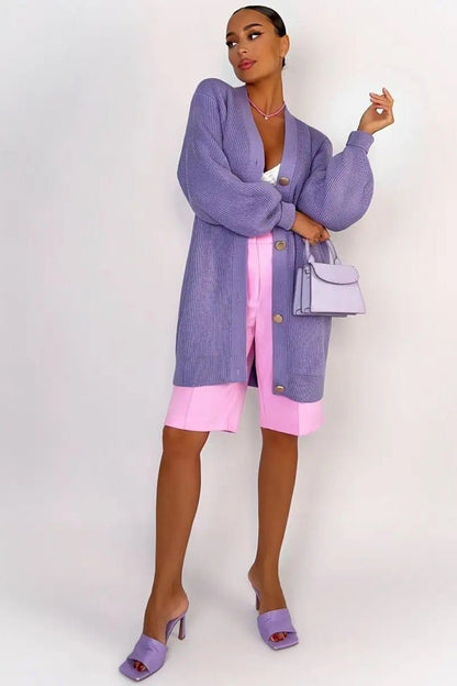 Color Relaxed Knit Cardigan