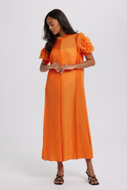 Jessica Applique Textured Midi Dress