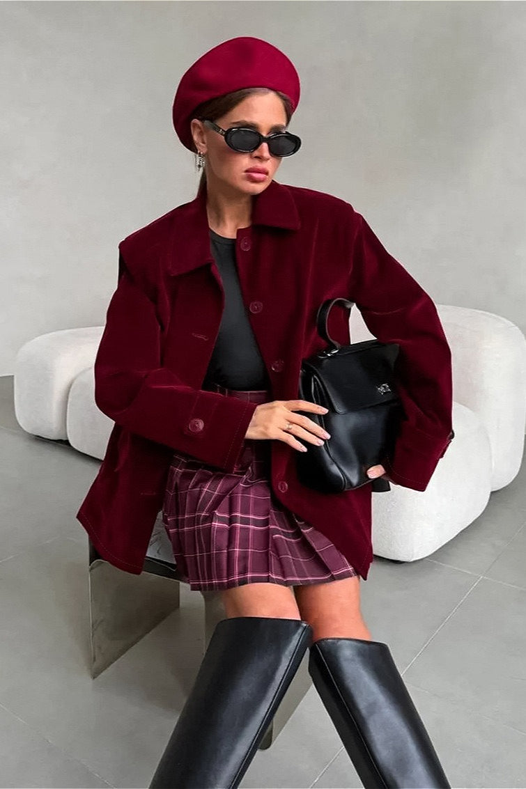 Velvet Button Coat