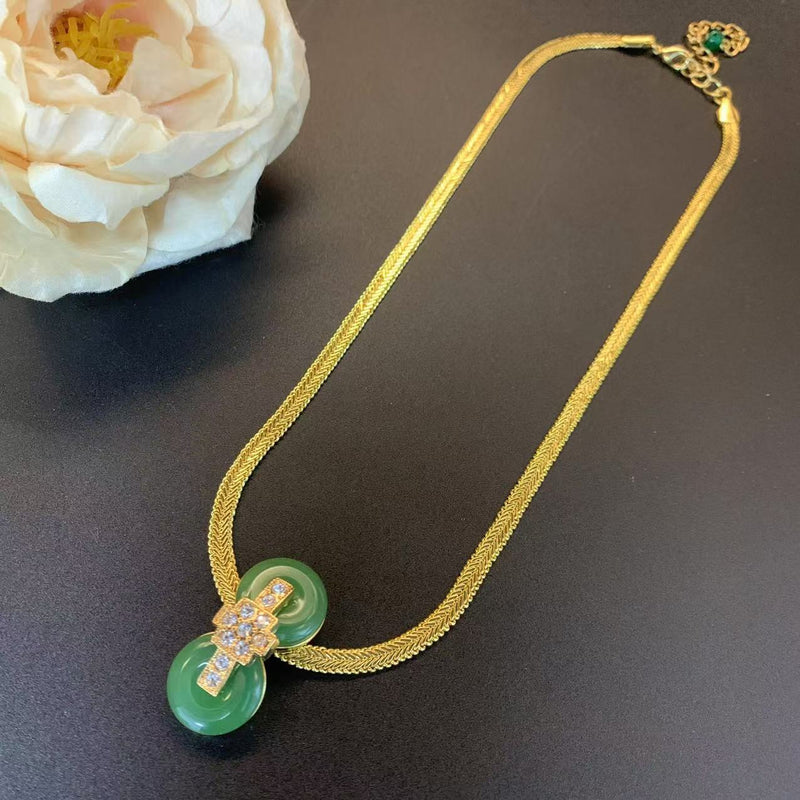 Elegant Jade Cross Necklace