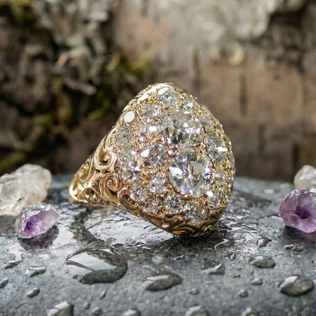 Vintage Bright Rounded Gold Ring