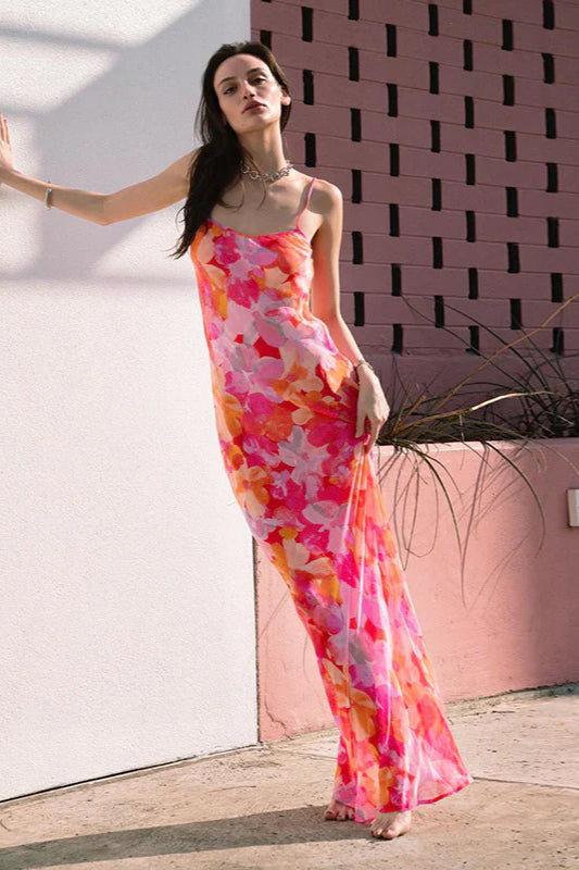 U-neck Halter Backless Bodycon Maxi Dress