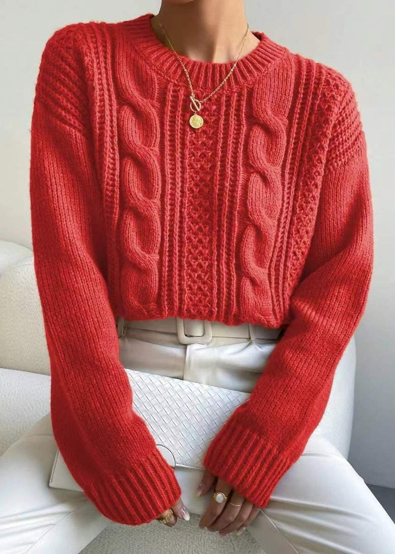 Cozy Cable Knit Crewneck Sweater