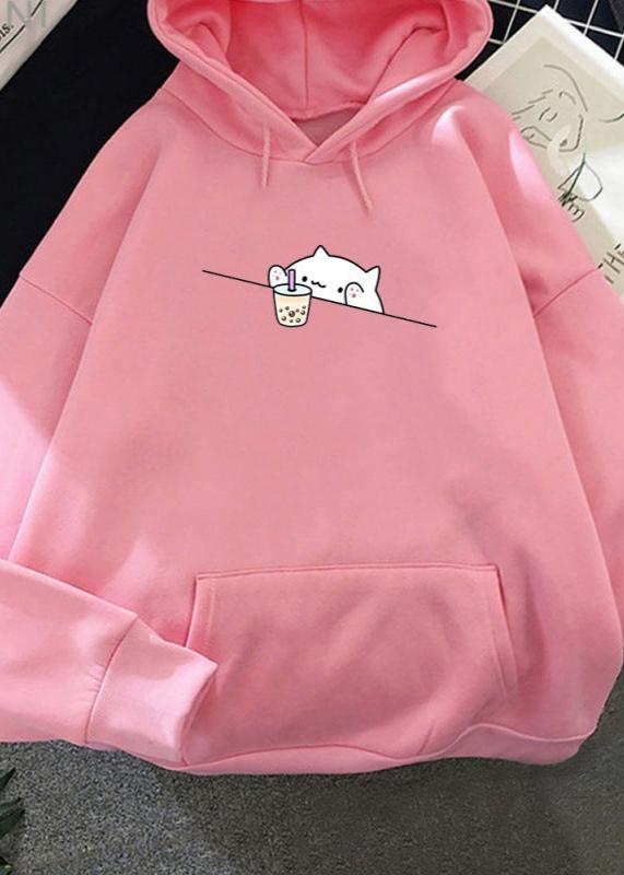 Adorable Cat Boba Hoodie - Soft & Cozy ’s Sweatshirt