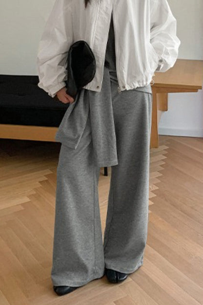Tie Patchwork Relaxed Straight Pants