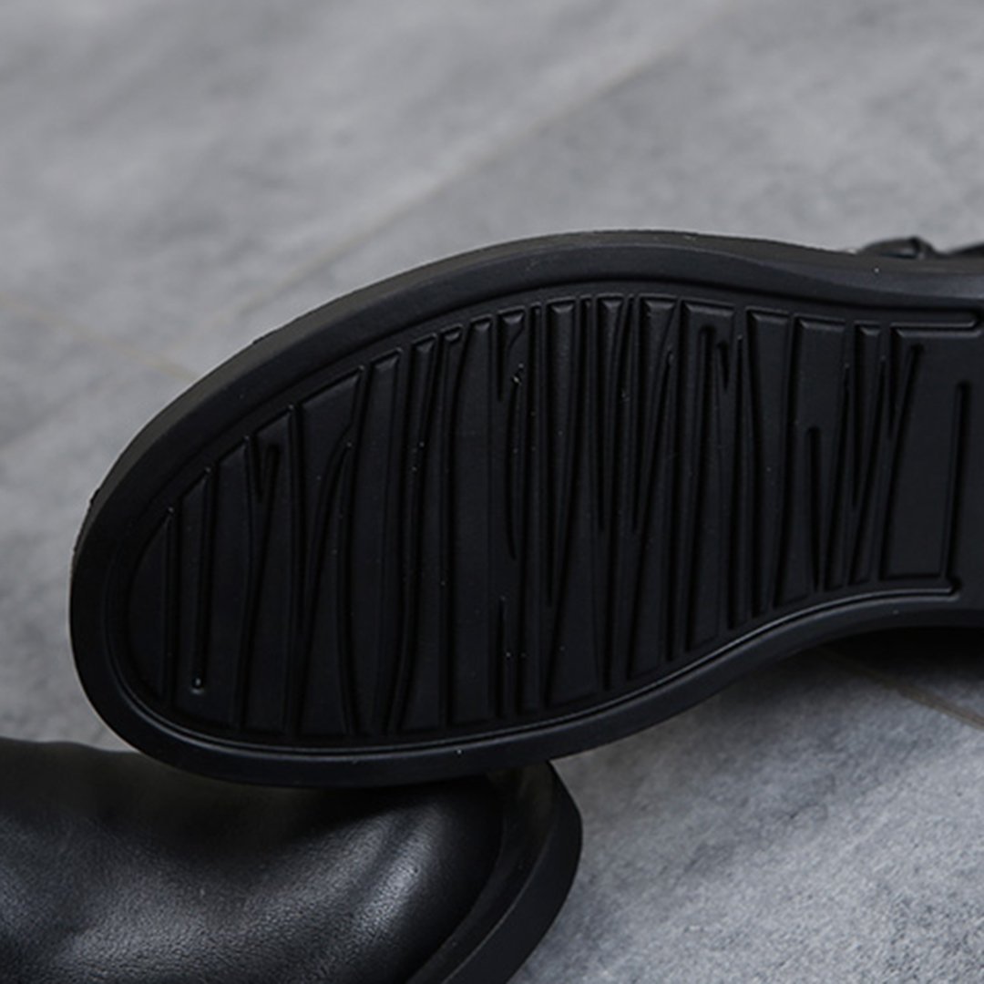 Cozy Leather Paneled Flats Martin Boots