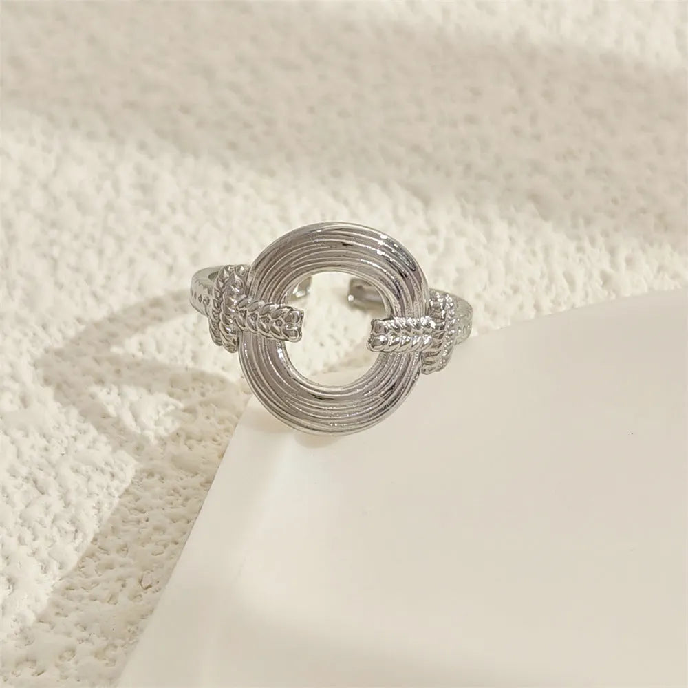 Modern Circular Silver Ring