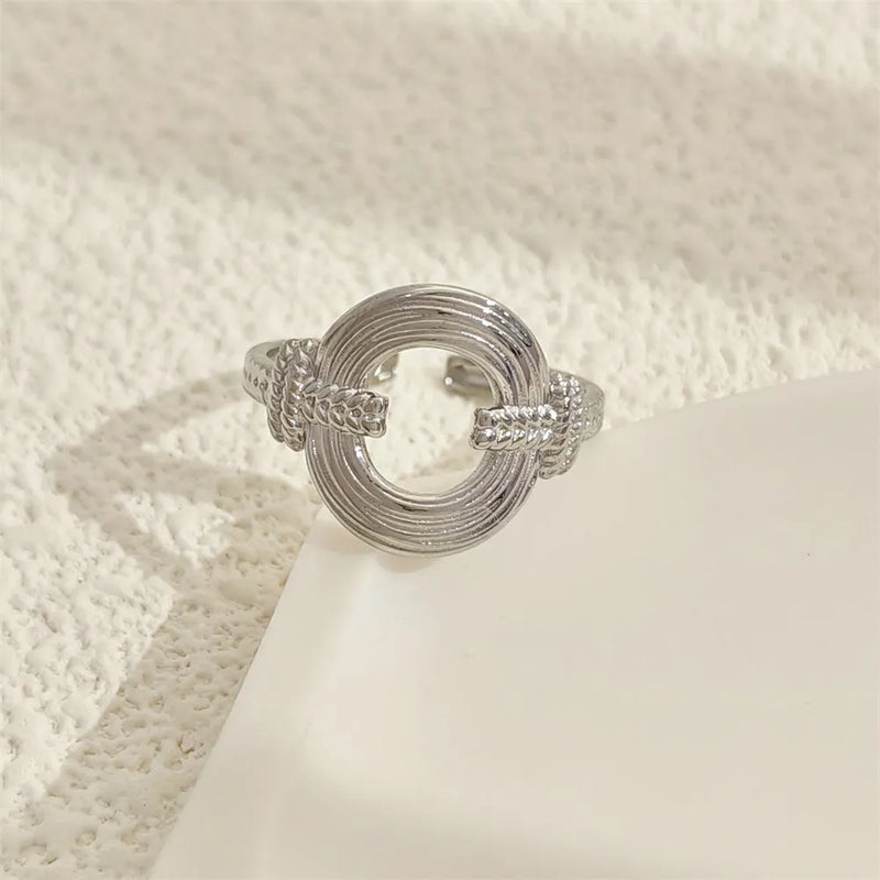Modern Circular Silver Ring