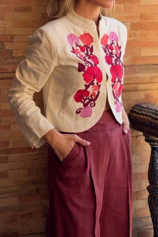 Embroidered Blazer Coat