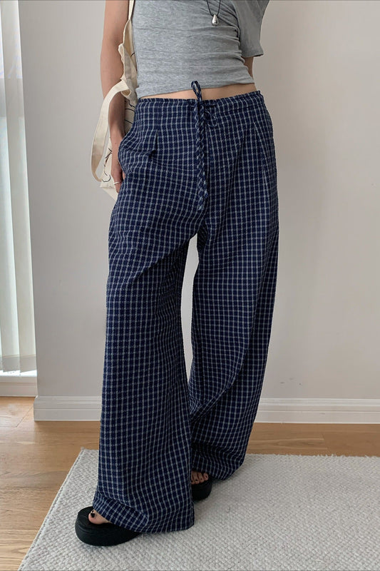 Loose Fit Checkered Pants