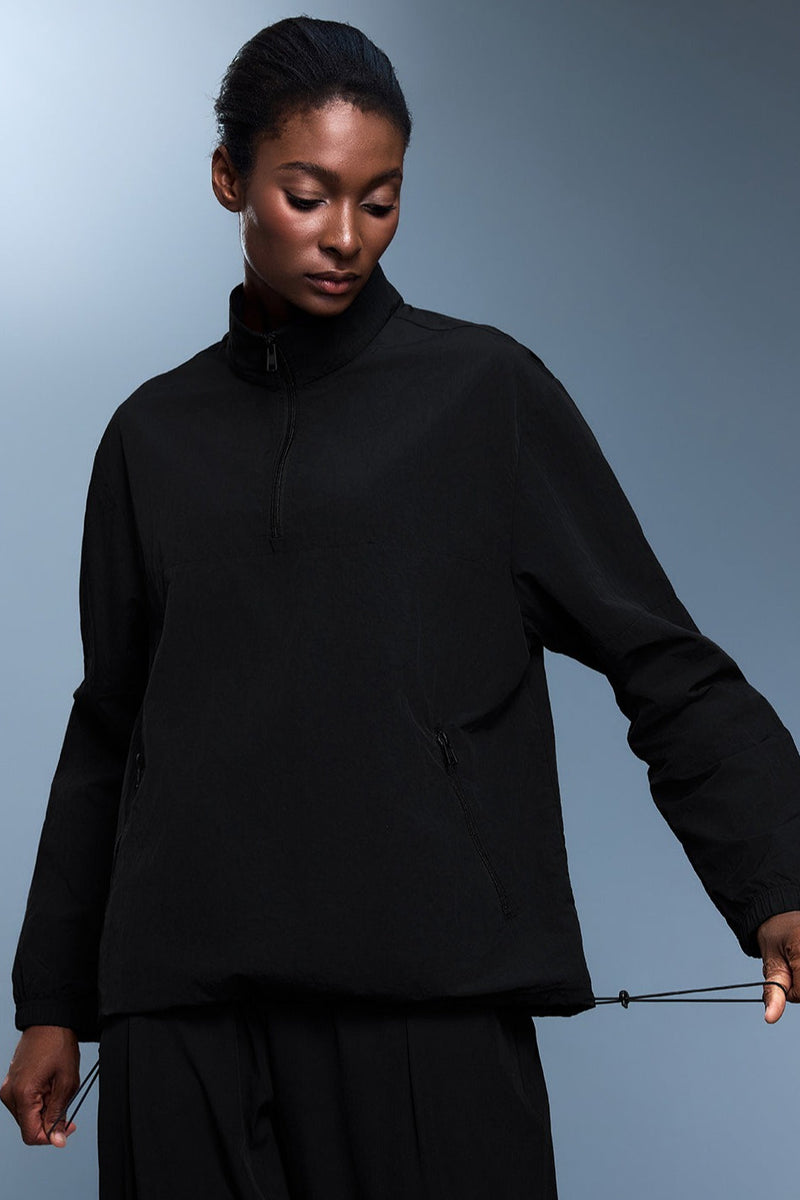 Athletic Half-zip Loose Sweatshirt