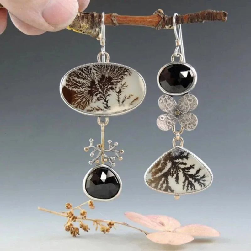 Vintage Dendritic Quartz Earrings