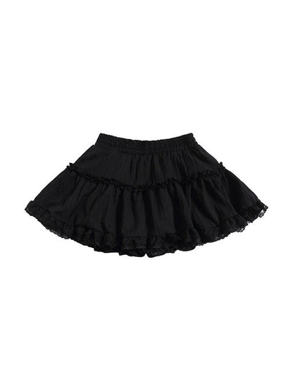 Color Y2k French Ballet Style Puff Cake Mini Skirts