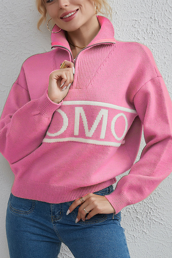 Design Letter Knit Sweater