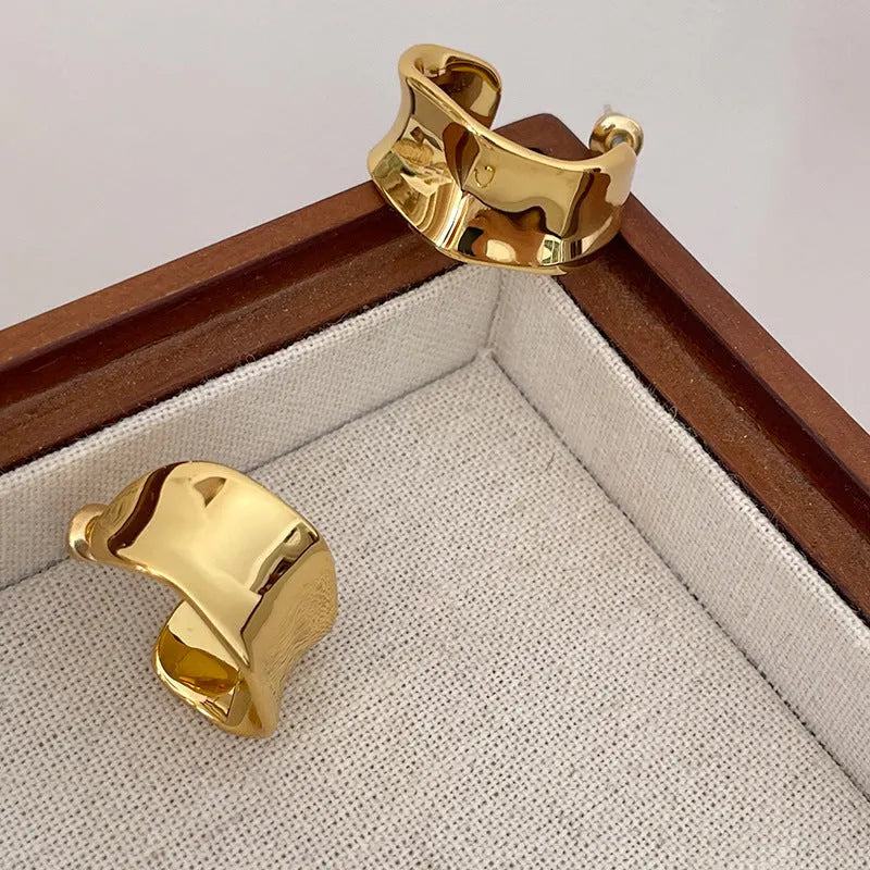 Classic Gold Cuff Earrings