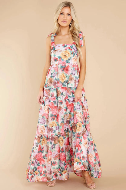 Delilah Square Neck Wide Strap Maxi Dress