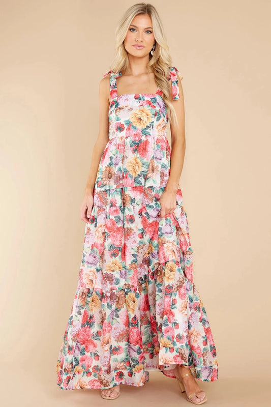 Delilah Square Neck Wide Strap Maxi Dress