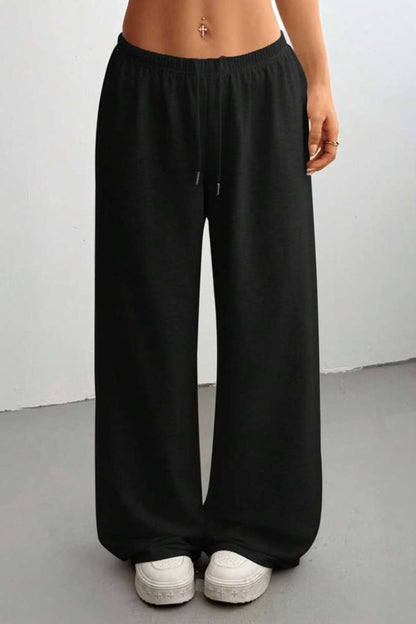 Drawstring Waist Knit Pants