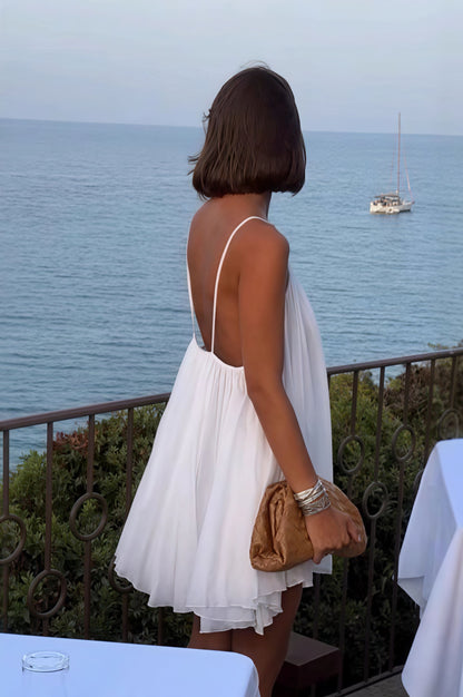 Pleated Flowy Cami Mini Dress