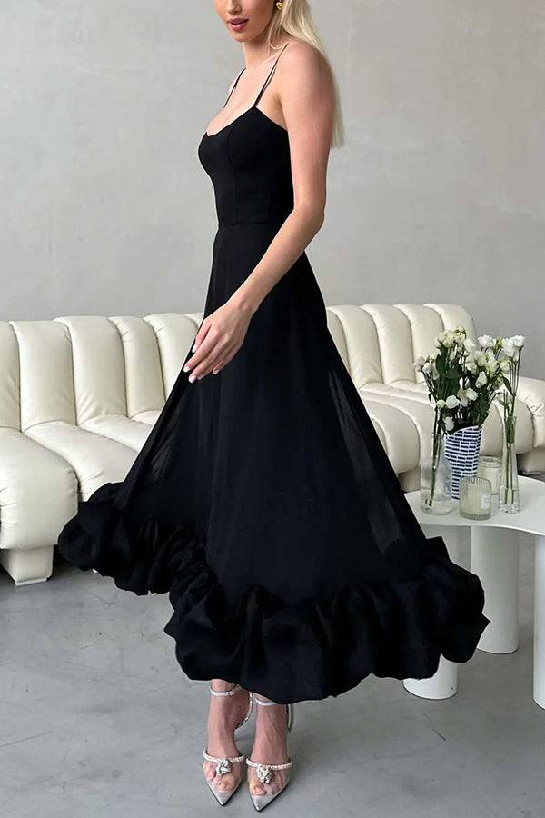' Camisole Waist Cinching Charm Multi-color Banquet Party Midi Skirt