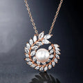 Rose Gold Wreath Pearl Pendant