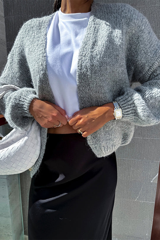 Color Long Sleeve Knitted Cardigan