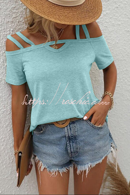 Color Cold Shoulder T-shirt