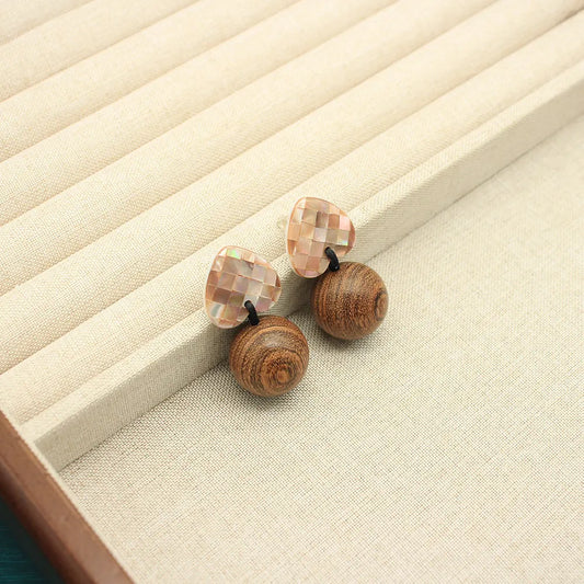 Elegant Wood Drop Earrings