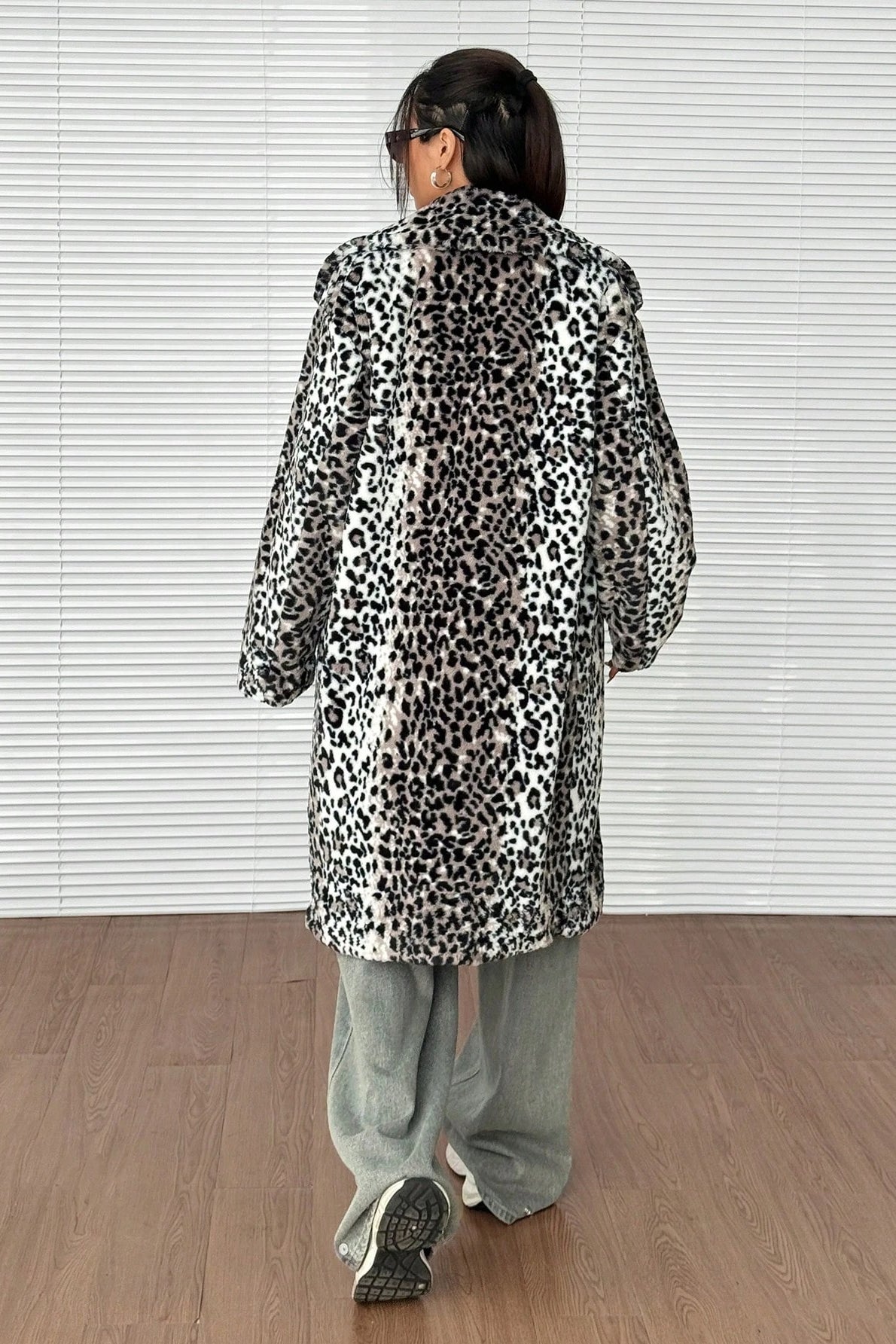 Plush Faux Fur Mid-length Overcoat